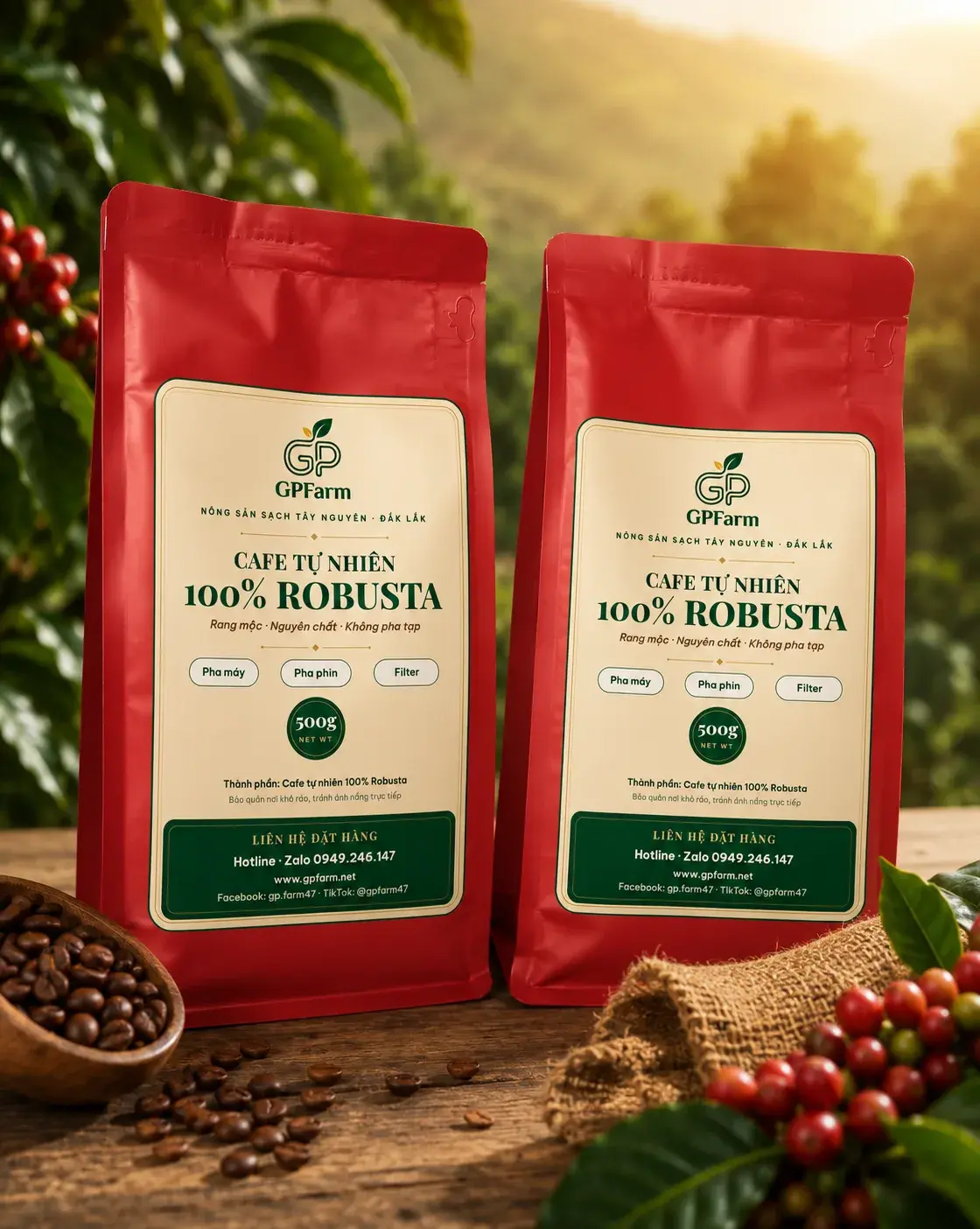 Cafe Tự Nhiên 100% Robusta
