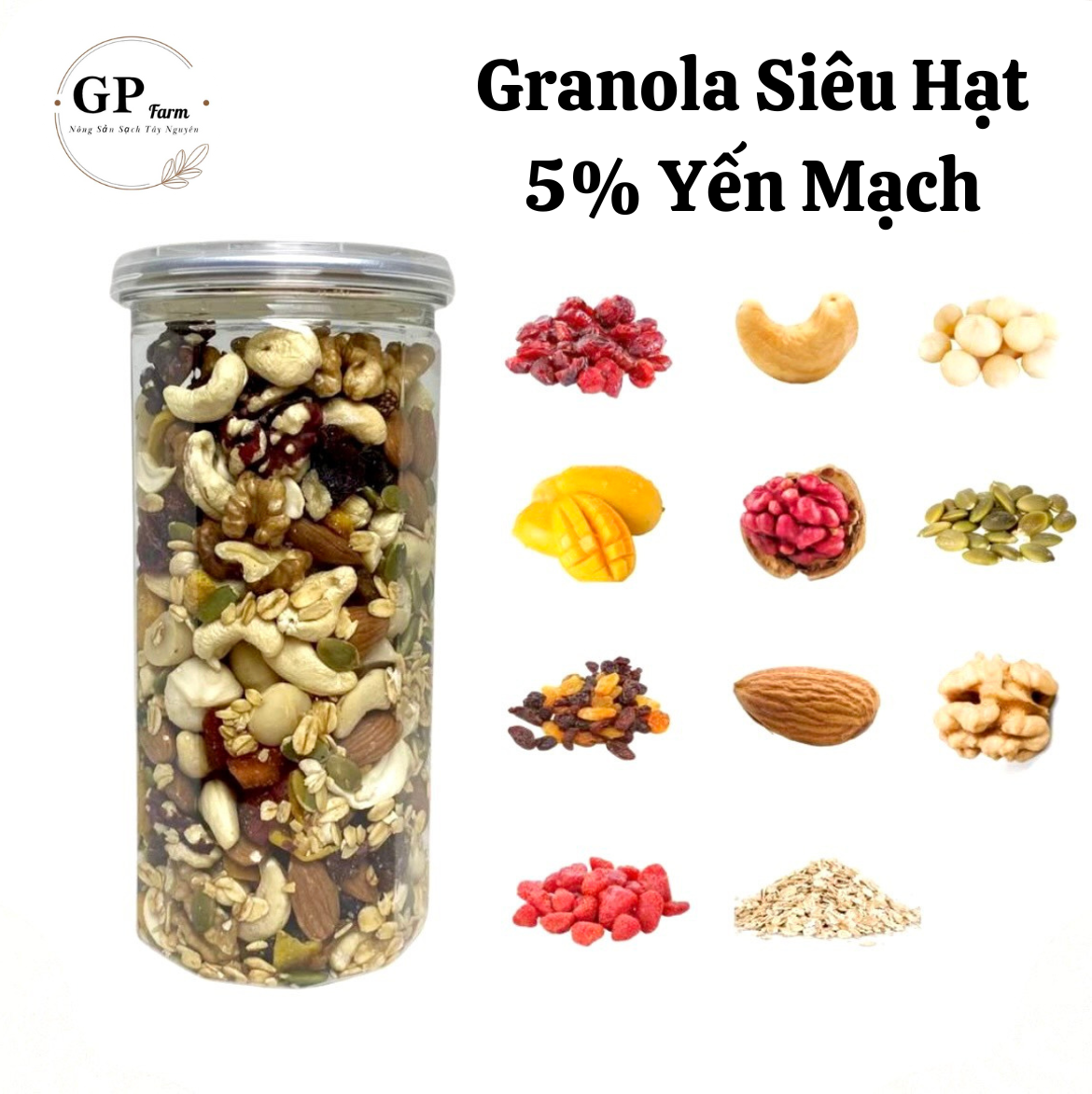 Granola Siêu Hạt 5% Yến Mạch